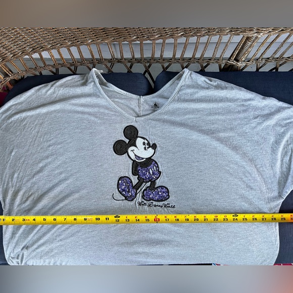 Purple sequin Mickey Mouse dolman short sleeve shirt - Picture 7 of 7